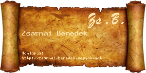 Zsarnai Benedek névjegykártya