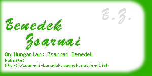 benedek zsarnai business card